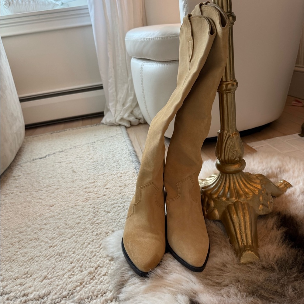 Isabel Marant Suede Western Boots in Beige size 40 brand new - Picture 2 of 9